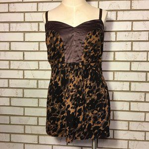 Lane Bryant | Animal Print Top Brown Trim Sz 14/16